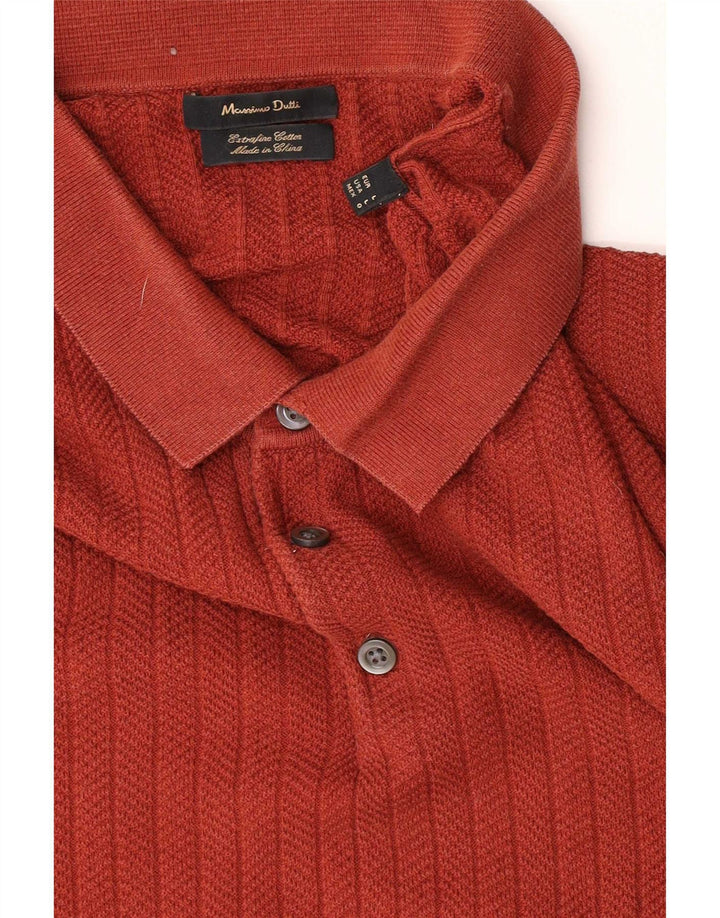 Męska koszulka polo Massimo Dutti, duża, czerwona