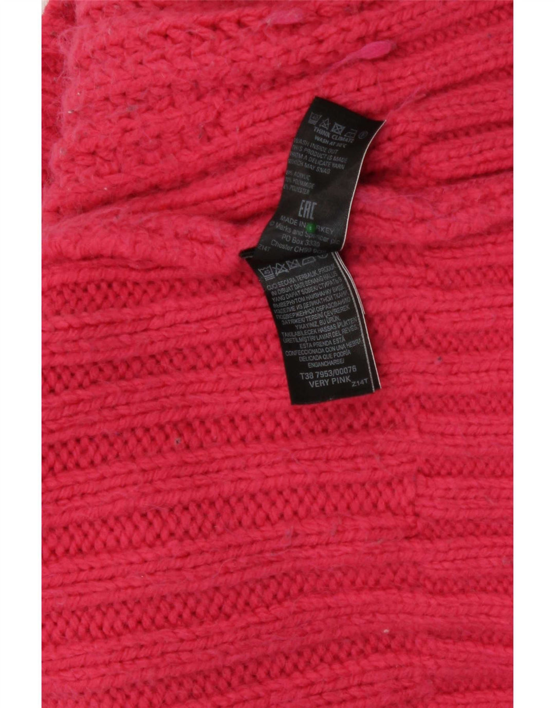 Marks & Spencer Damski sweter z golfem, UK 12, średni róż