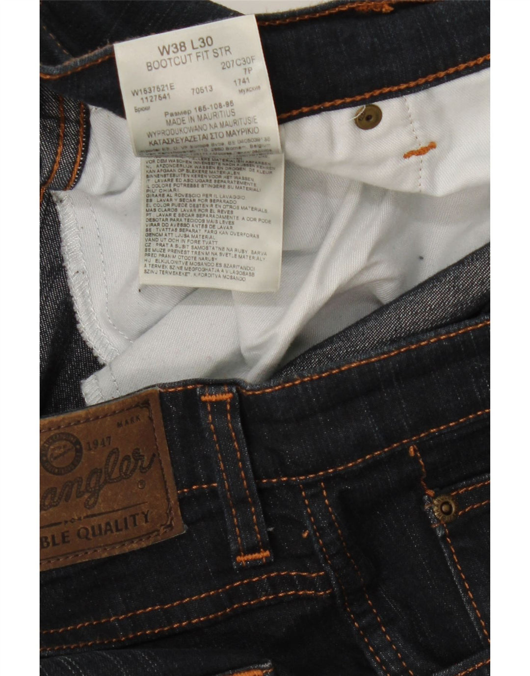 Męskie jeansy typu Bootcut WRANGLER W38 L25, granatowe, bawełniane