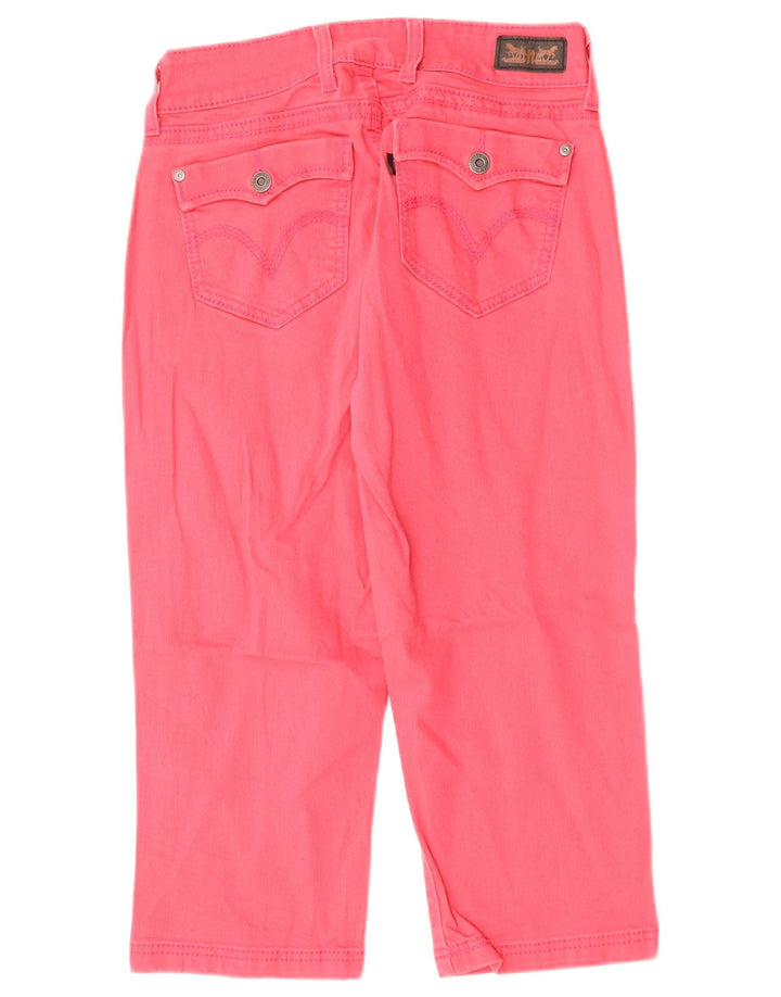 Damskie jeansy Capri LEVI'S US 8 Medium W28 L19 Różowa bawełna