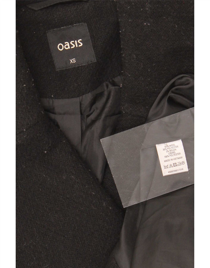 Płaszcz damski Oasis UK 6 XS Czarna wełna