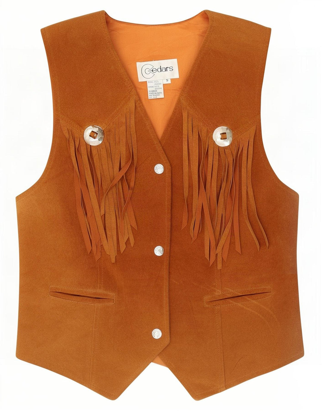 Kamizelka damska Cedars Western Suede UK 10 Small Beżowa skóra