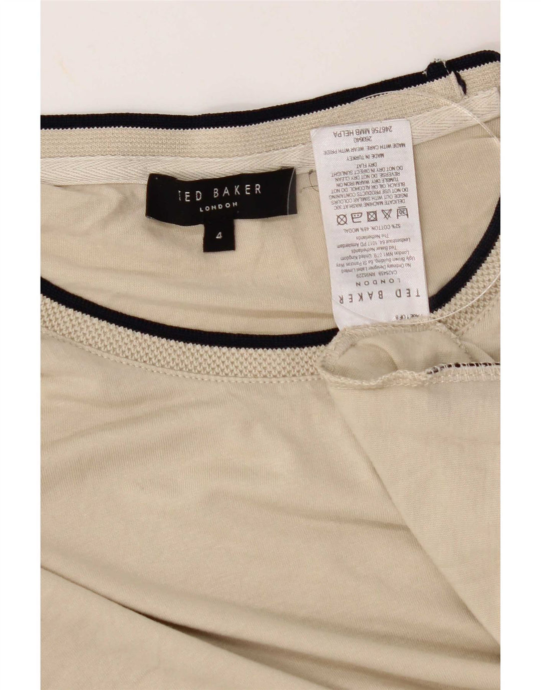 Damska koszulka Ted Baker, rozmiar 4, duża, beżowa, bawełniana