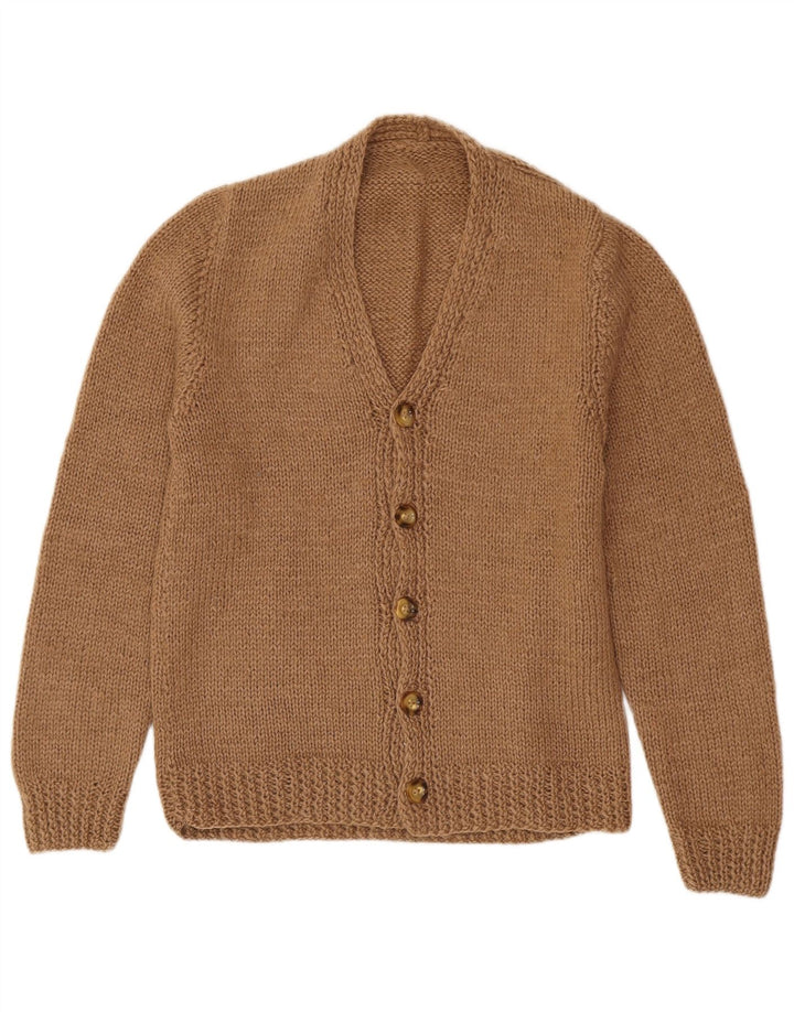 Vintage męski sweter rozpinany XS brązowy