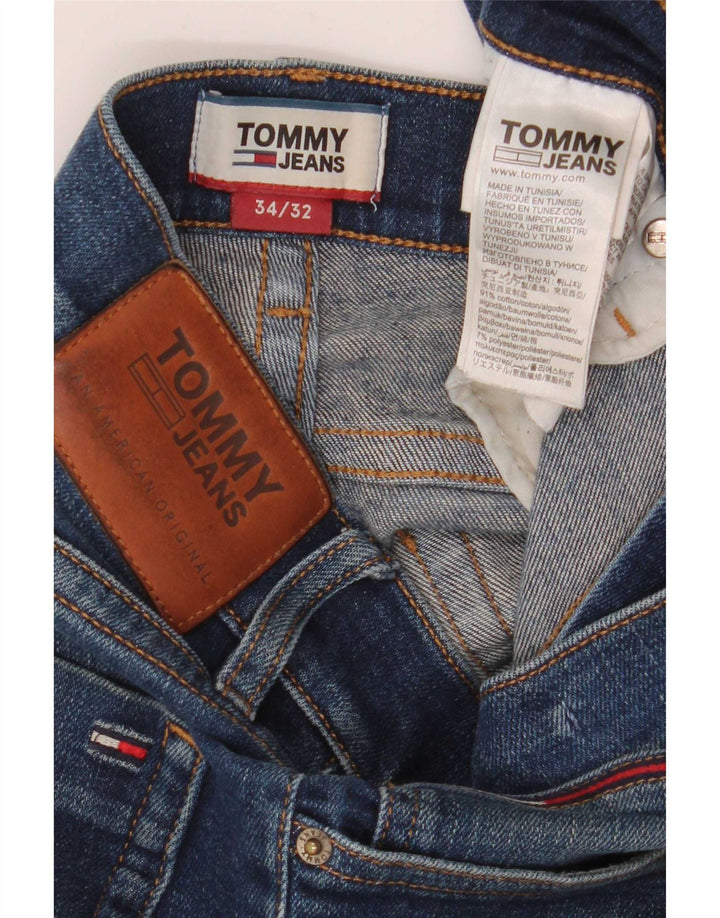 Męskie jeansy slim fit Tommy Hilfiger W34 L32 Granatowa bawełna