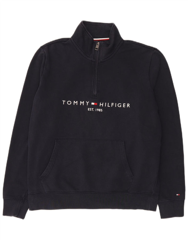 Męska bluza Tommy Hilfiger z grafiką i zamkiem błyskawicznym, średni kolor granatowy