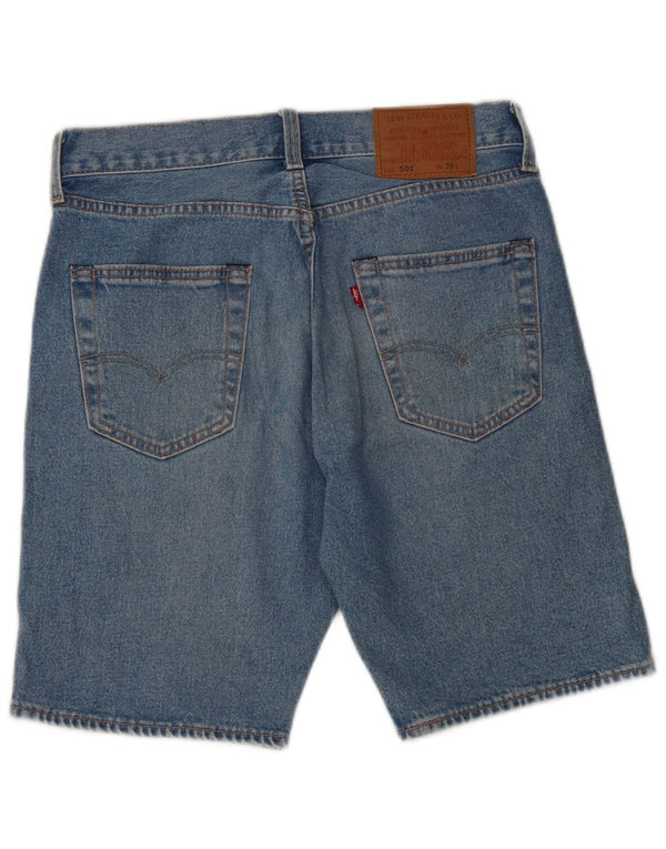Męskie spodenki jeansowe LEVI'S 501 W30 Średnioniebieskie, bawełniane