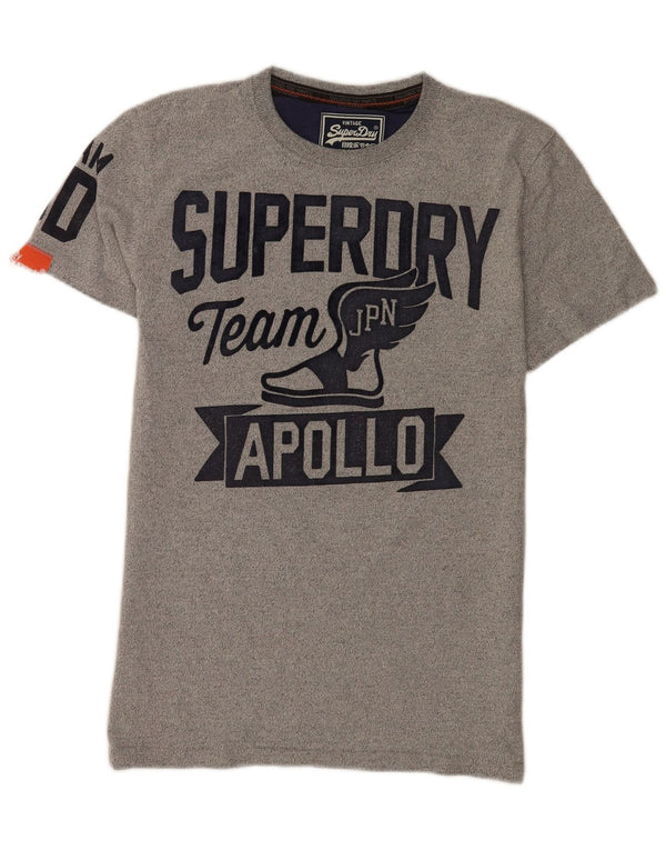 Męski T-shirt z grafiką Superdry, średnioszary, bawełniany