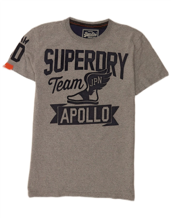 Męski T-shirt z grafiką Superdry, średnioszary, bawełniany