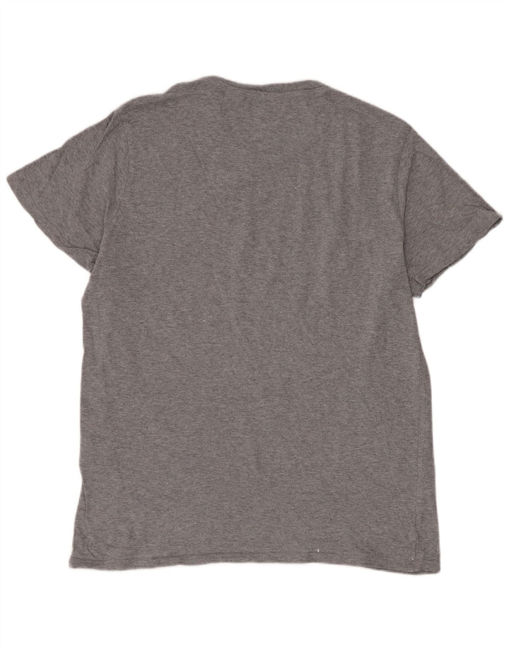 Męski T-shirt z grafiką Levi's, duży, szary, bawełniany w paski