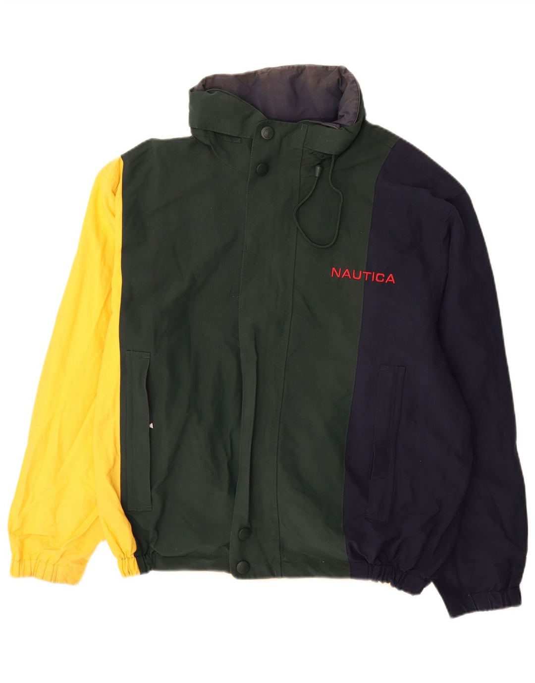 Męska dwustronna kurtka Nautica UK 40, duża, wielobarwna bawełna z blokami kolorów