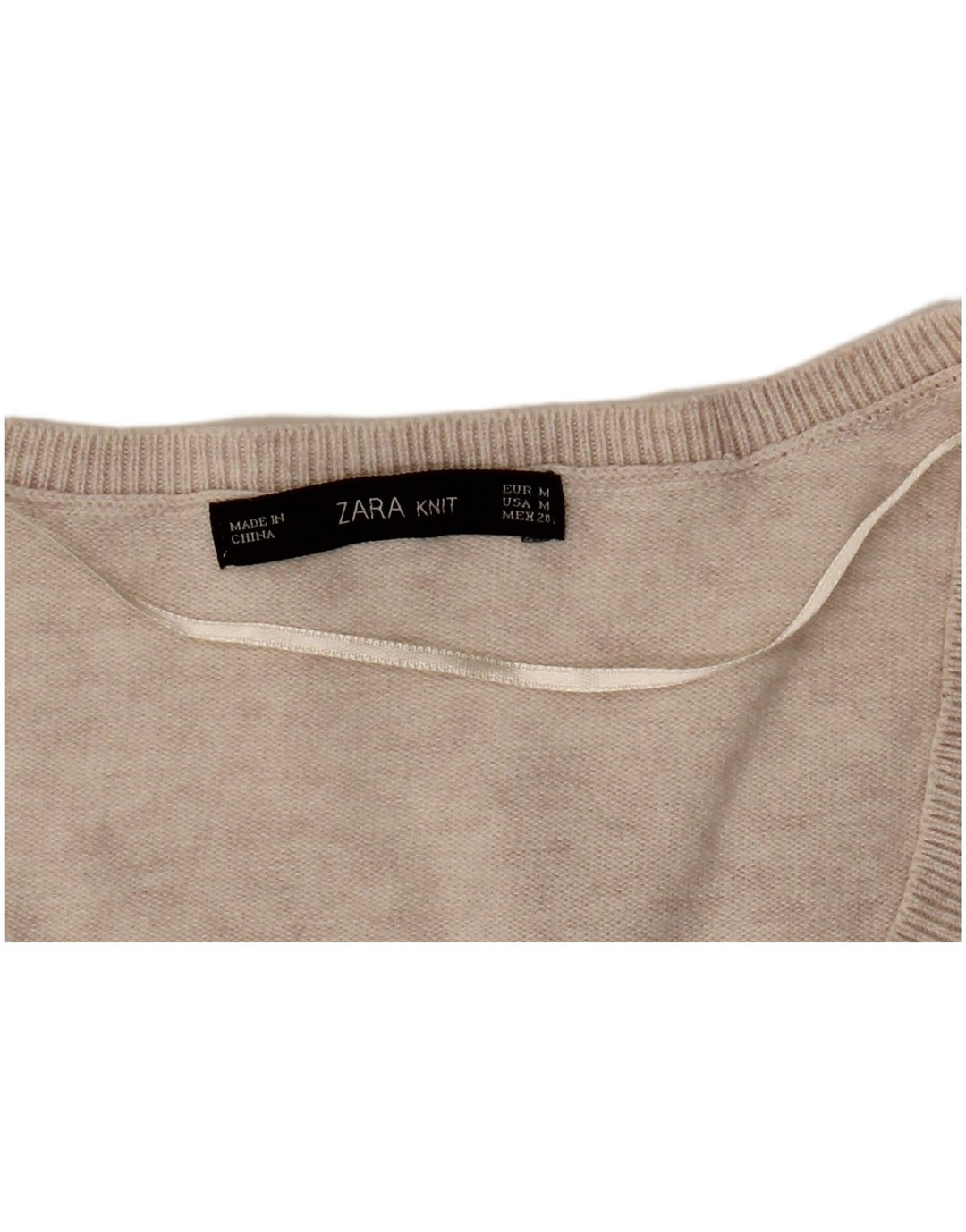 Sweter damski Zara Oversize z dekoltem w kształcie litery V, UK 14, średni beż