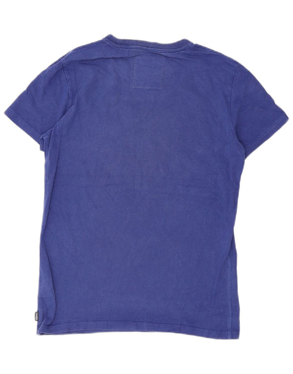 Męski T-shirt z grafiką Superdry, mały, niebieski, bawełniany