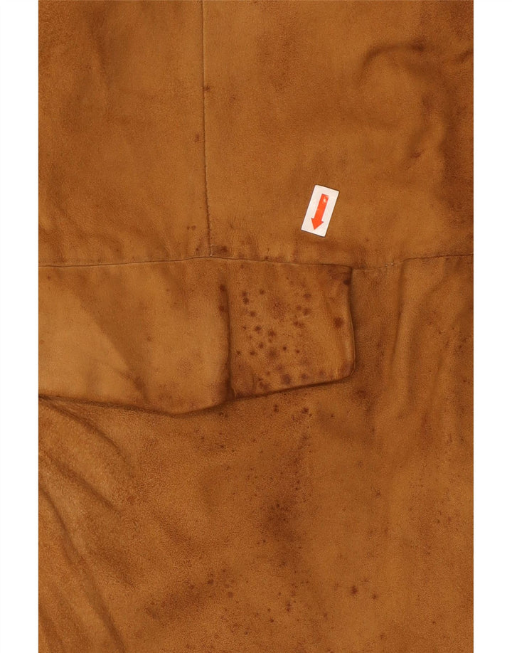 CONBIPEL Womens 3 Button Suede Blazer Jacket IT 48 Medium Brown Leather