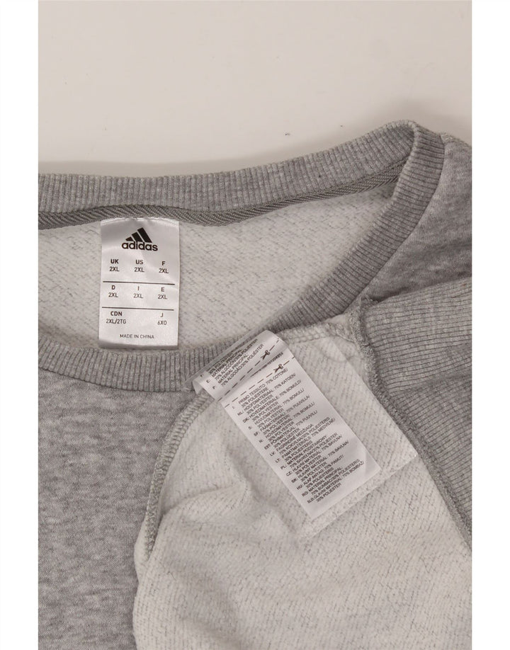 ADIDAS Mens Sweatshirt Jumper 2XL Grey Cotton Vintage Adidas and Second-Hand Adidas from Messina Hembry 