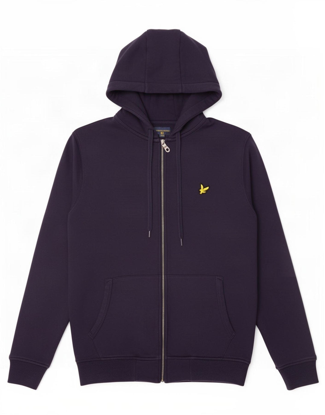 Męski sweter z kapturem i zamkiem błyskawicznym Lyle & Scott, mały, granatowy, bawełniany