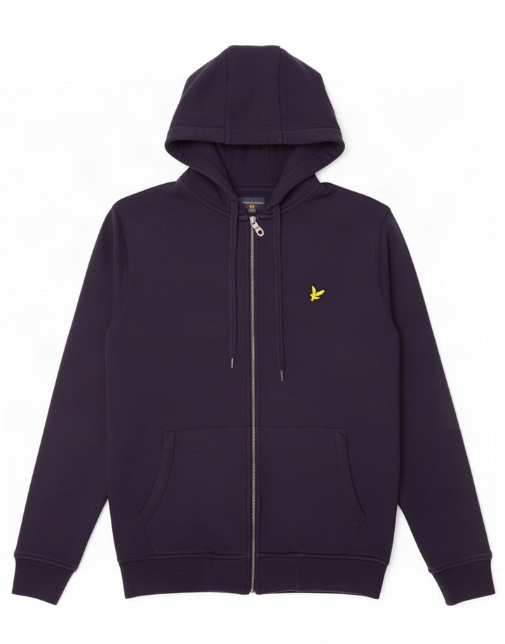 Męski sweter z kapturem i zamkiem błyskawicznym Lyle & Scott, mały, granatowy, bawełniany