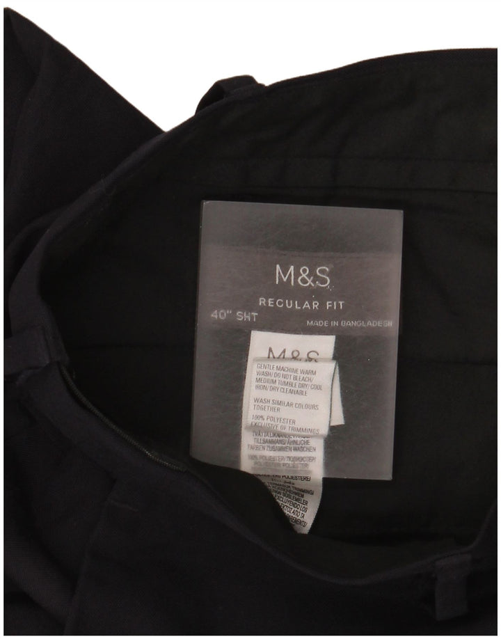 Męskie spodnie chino o regularnym kroju Marks & Spencer W40 L29 Granatowy poliester