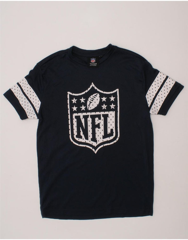 NFL Boys Graphic T-Shirt Top 11-12 Years Navy Blue Polyester Vintage NFL and Second-Hand NFL from Messina Hembry 