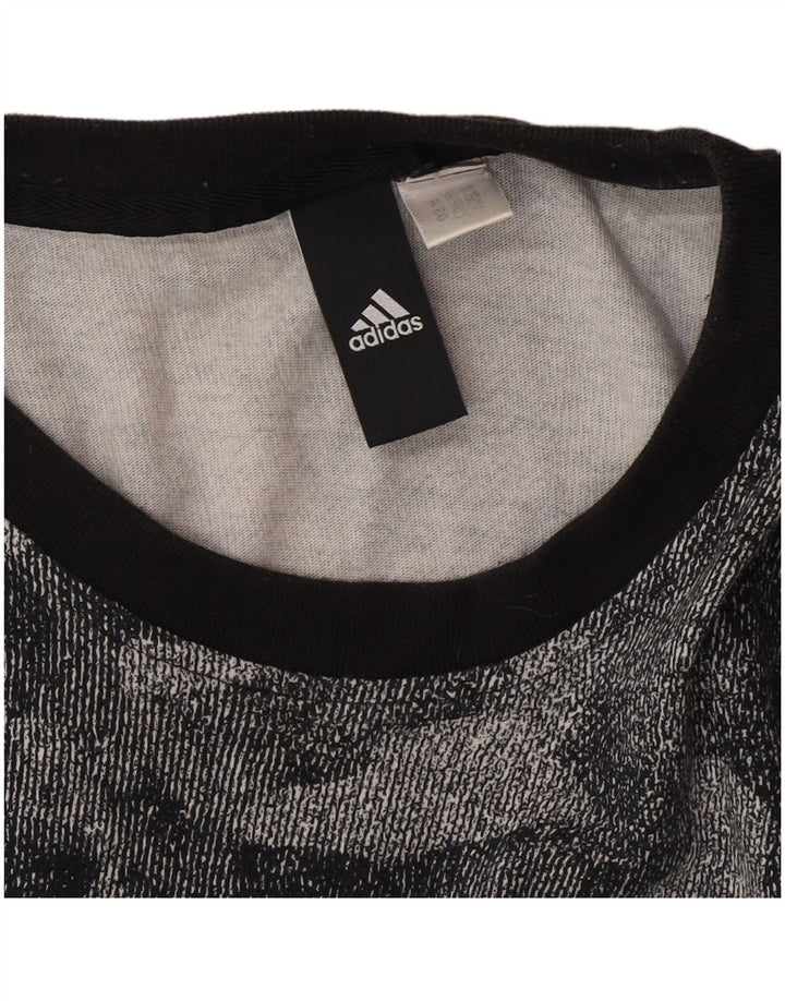 Męska koszulka graficzna Adidas Top w średnim szarym kamuflażu