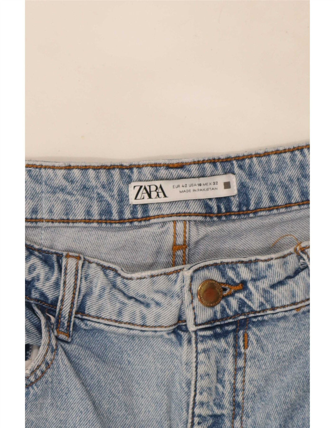 Damskie proste dżinsy Zara EU 42 duże W32 L27 niebieskie