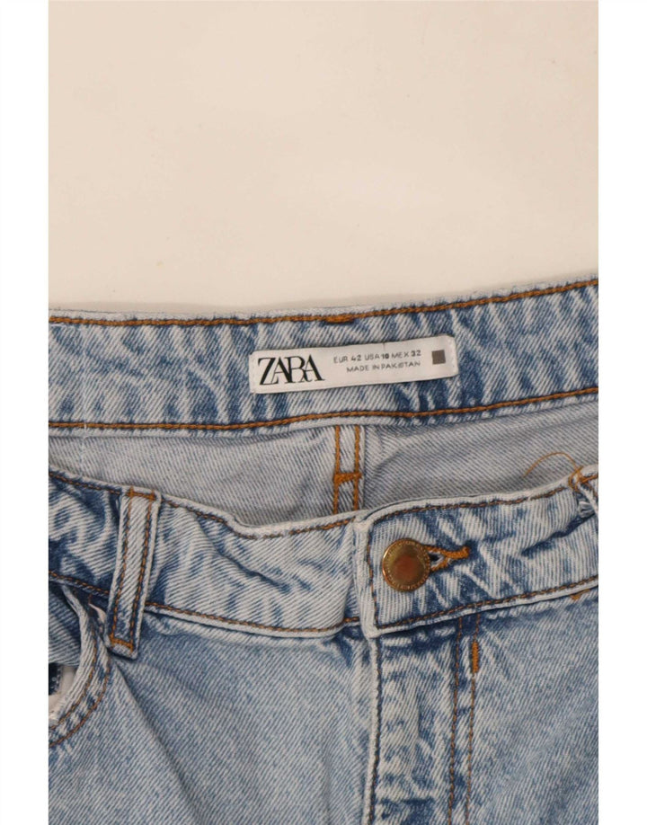 Damskie proste dżinsy Zara EU 42 duże W32 L27 niebieskie