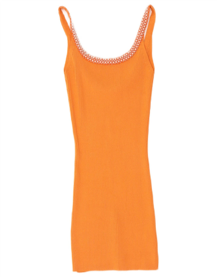 Damski top na ramiączkach Zara Slim Fit UK 14 Średni pomarańczowy wiskoza