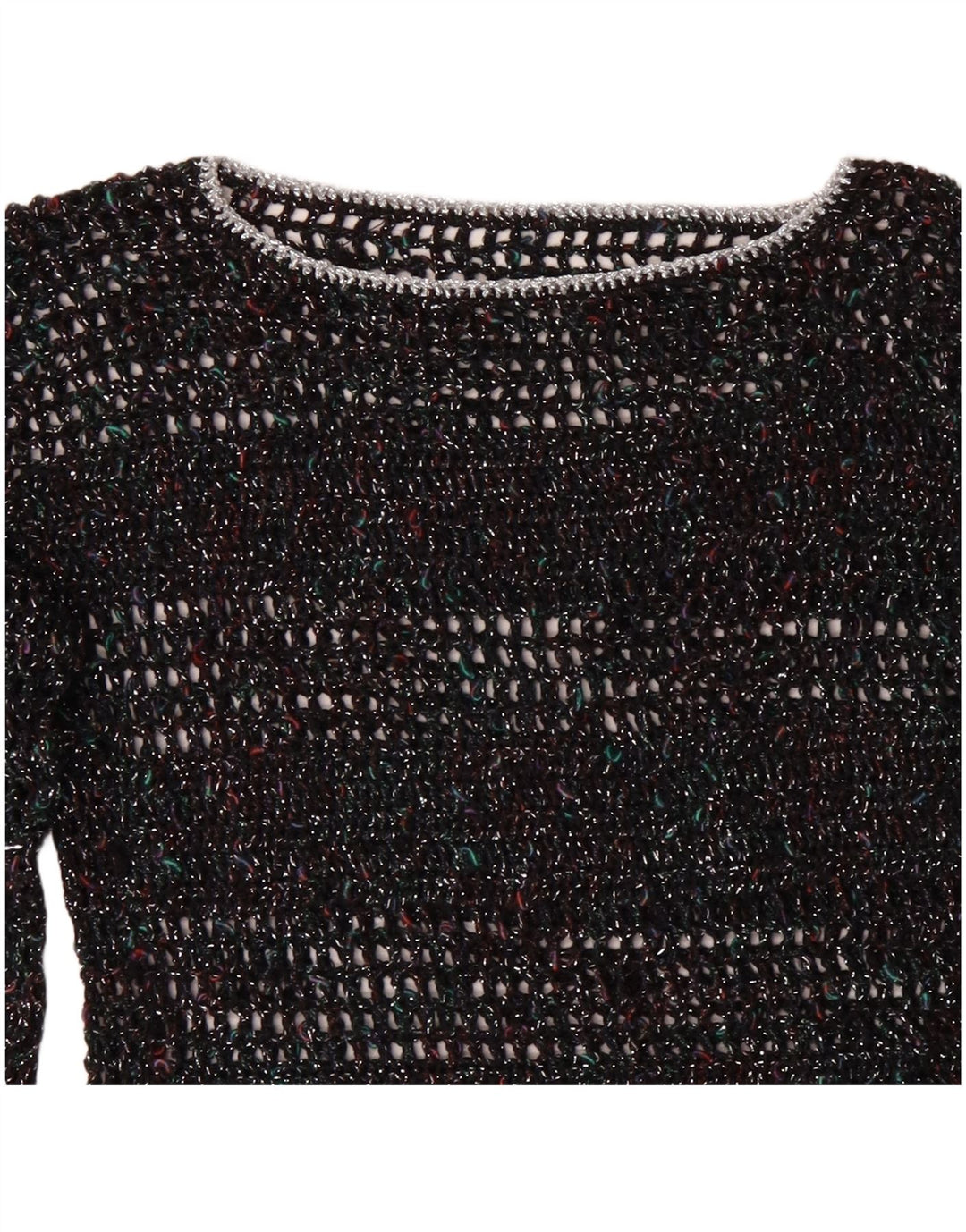 Sweter damski VINTAGE z dekoltem w łódkę UK 12, średni, wielokolorowy, nakrapiany