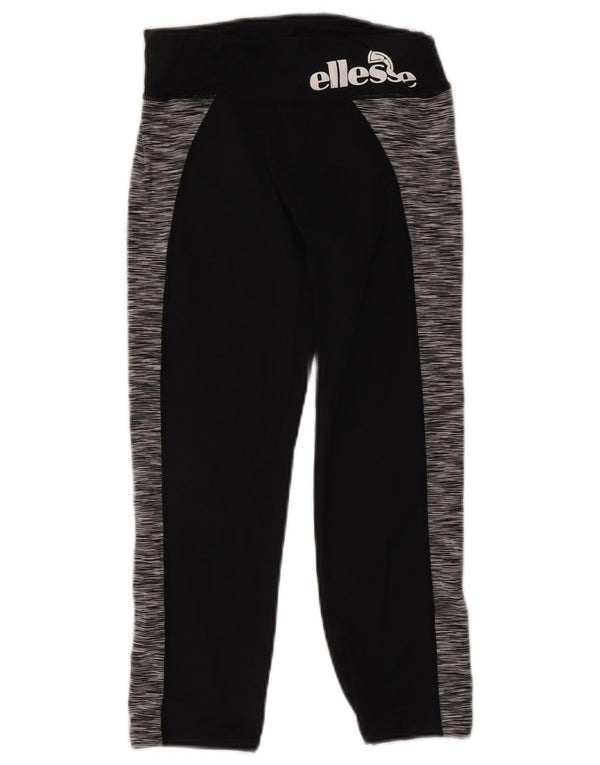 Damskie legginsy Ellesse Capri z grafiką UK 10, małe, czarne, nylonowe bloki kolorów