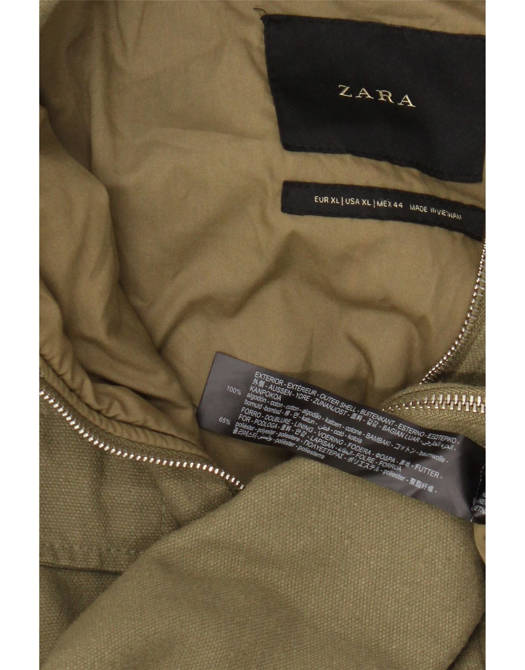 Męska kurtka użytkowa Zara UK 42 XL, bawełniana khaki
