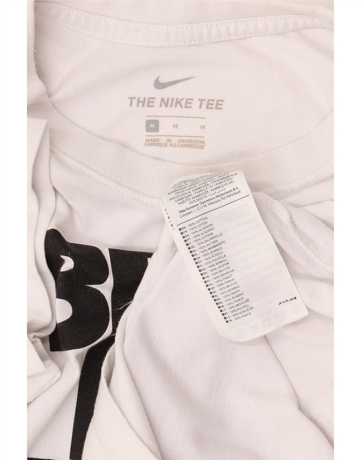 Męska koszulka z grafiką Nike, średnia, biała bawełna