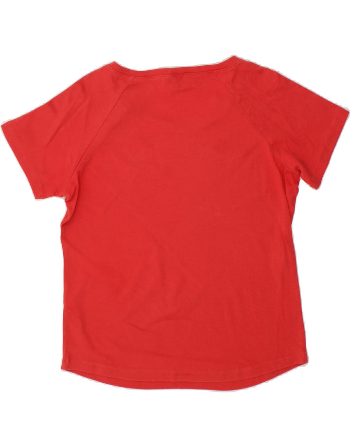 L.L.BEAN Womens T-Shirt Top UK 14 Medium Red Cotton Vintage L.L.Bean and Second-Hand L.L.Bean from Messina Hembry 