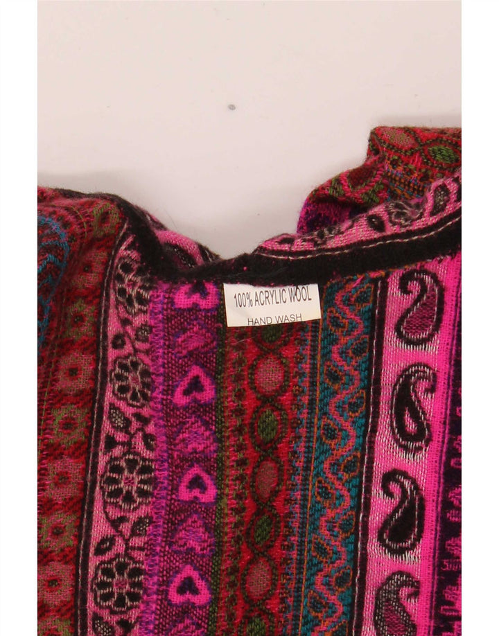 Vintage damski sweter oversize z kapturem, jeden rozmiar, wielobarwny
