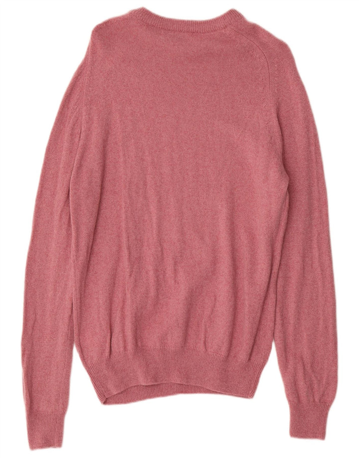 Męski sweter z okrągłym dekoltem Trussardi, średnioróżowa wełna