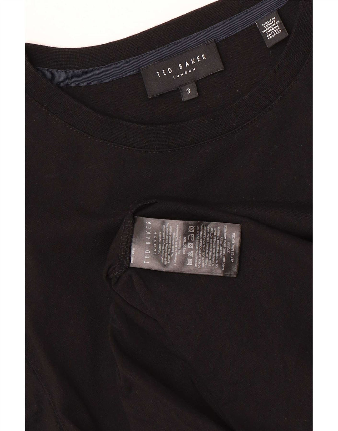 Ted Baker Męski T-shirt z grafiką, rozmiar 3, średni czarny, bawełniany
