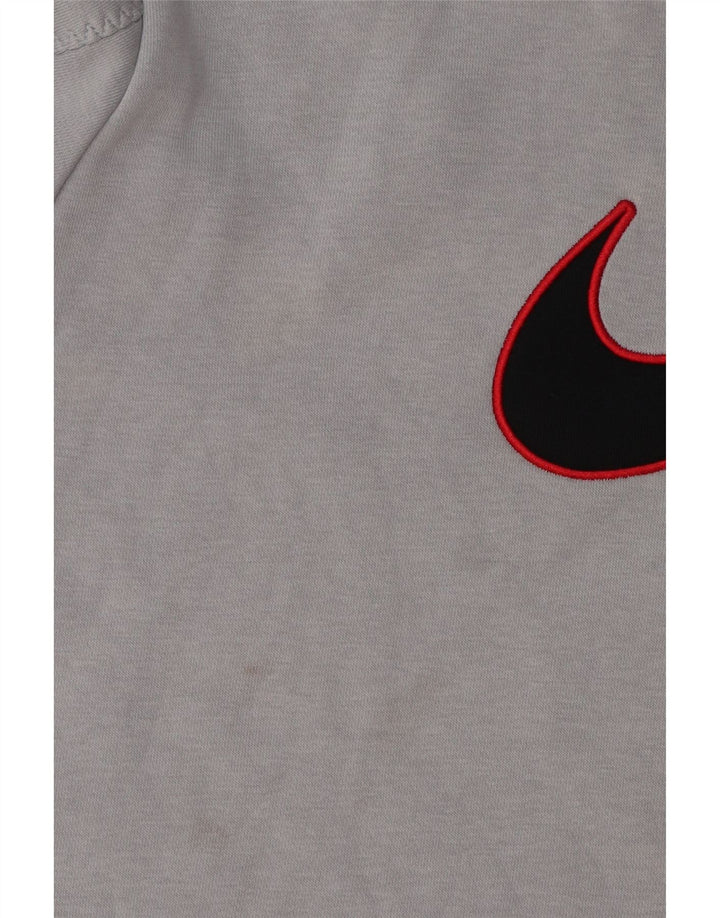 Męski sweter z grafiką Nike, duży, szary, poliestrowy blok kolorów