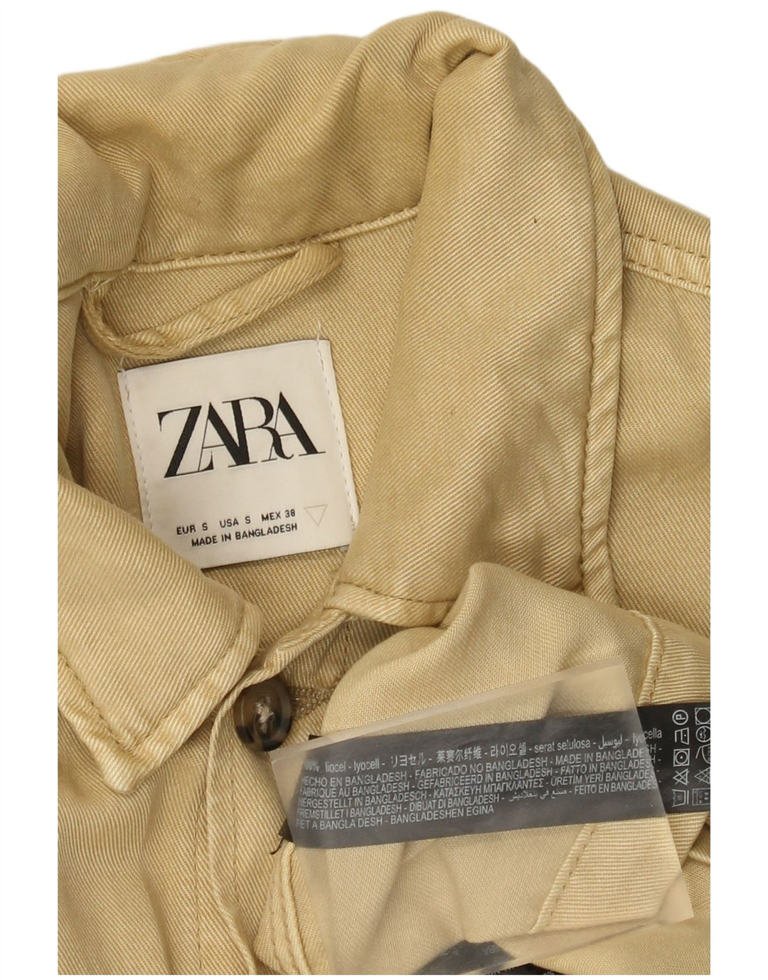 Męska kurtka użytkowa Zara UK 36 Small Beige Lyocell