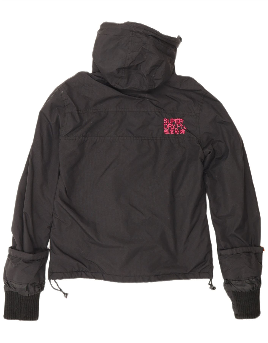 Damska kurtka wiatrówka SUPERDRY o luźnym kroju z kapturem UK 10, mała czarna