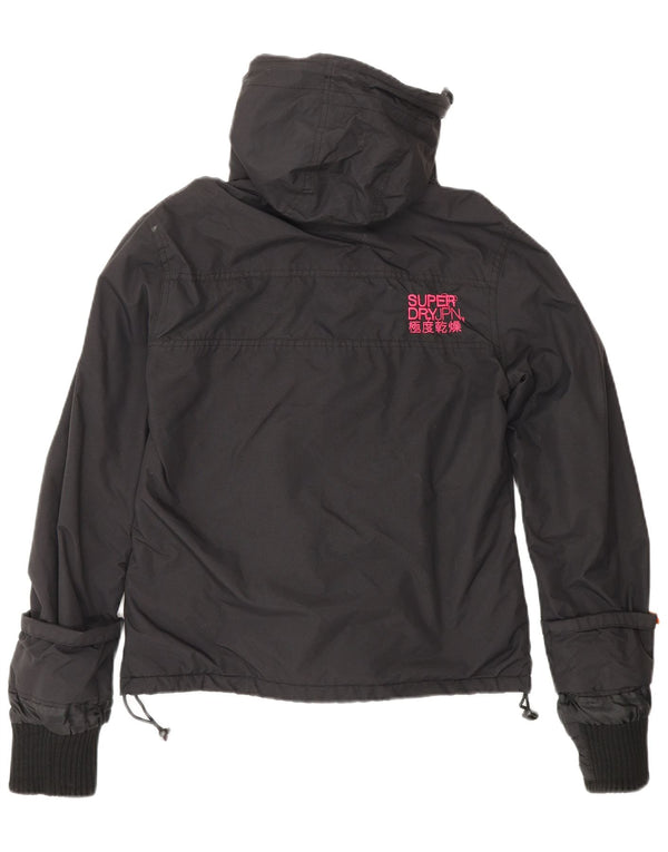 Damska kurtka wiatrówka SUPERDRY o luźnym kroju z kapturem UK 10, mała czarna