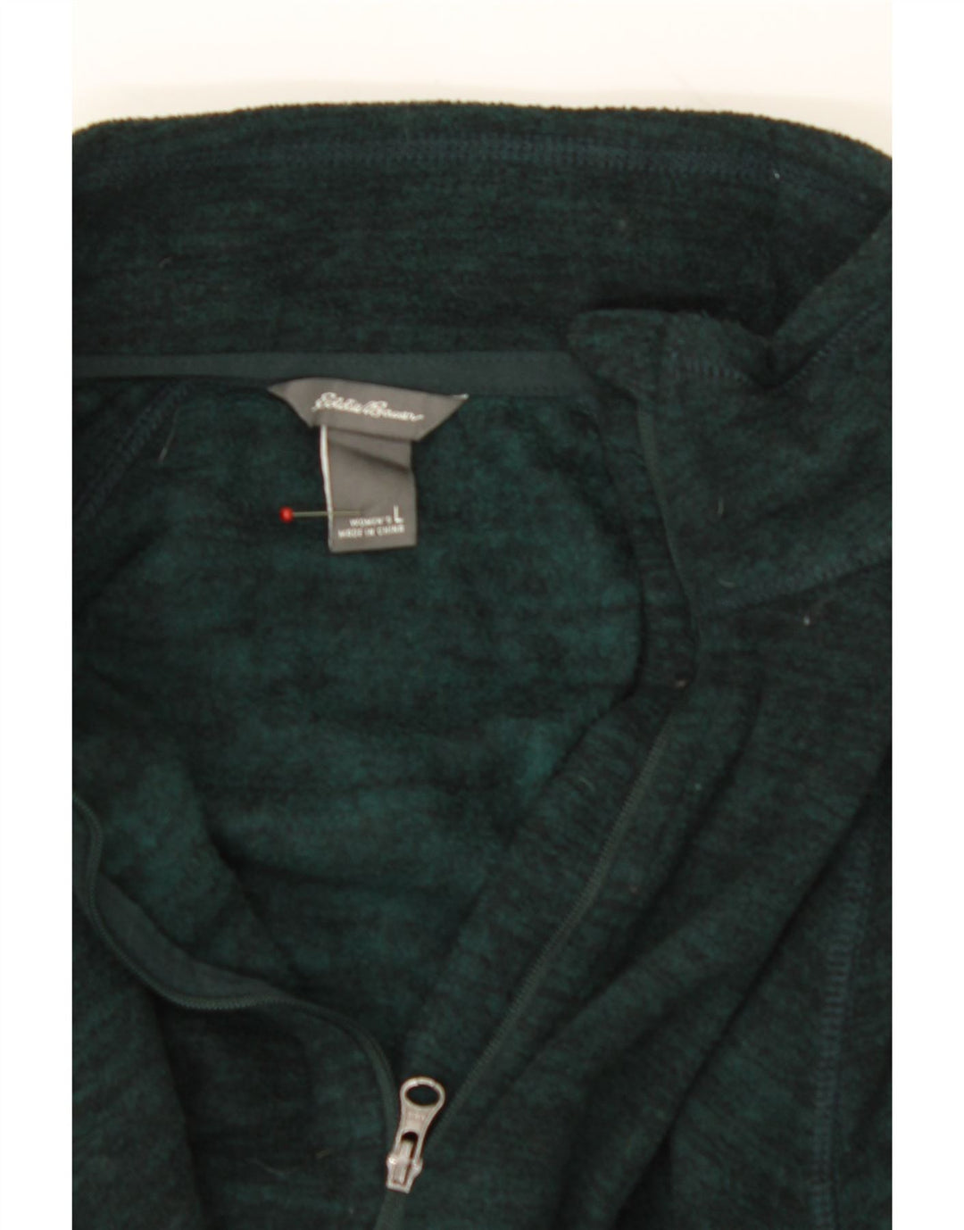 EDDIE BAUER Womens Zip Neck Fleece Jumper UK 16 Large Green Polyester Vintage Eddie Bauer and Second-Hand Eddie Bauer from Messina Hembry 