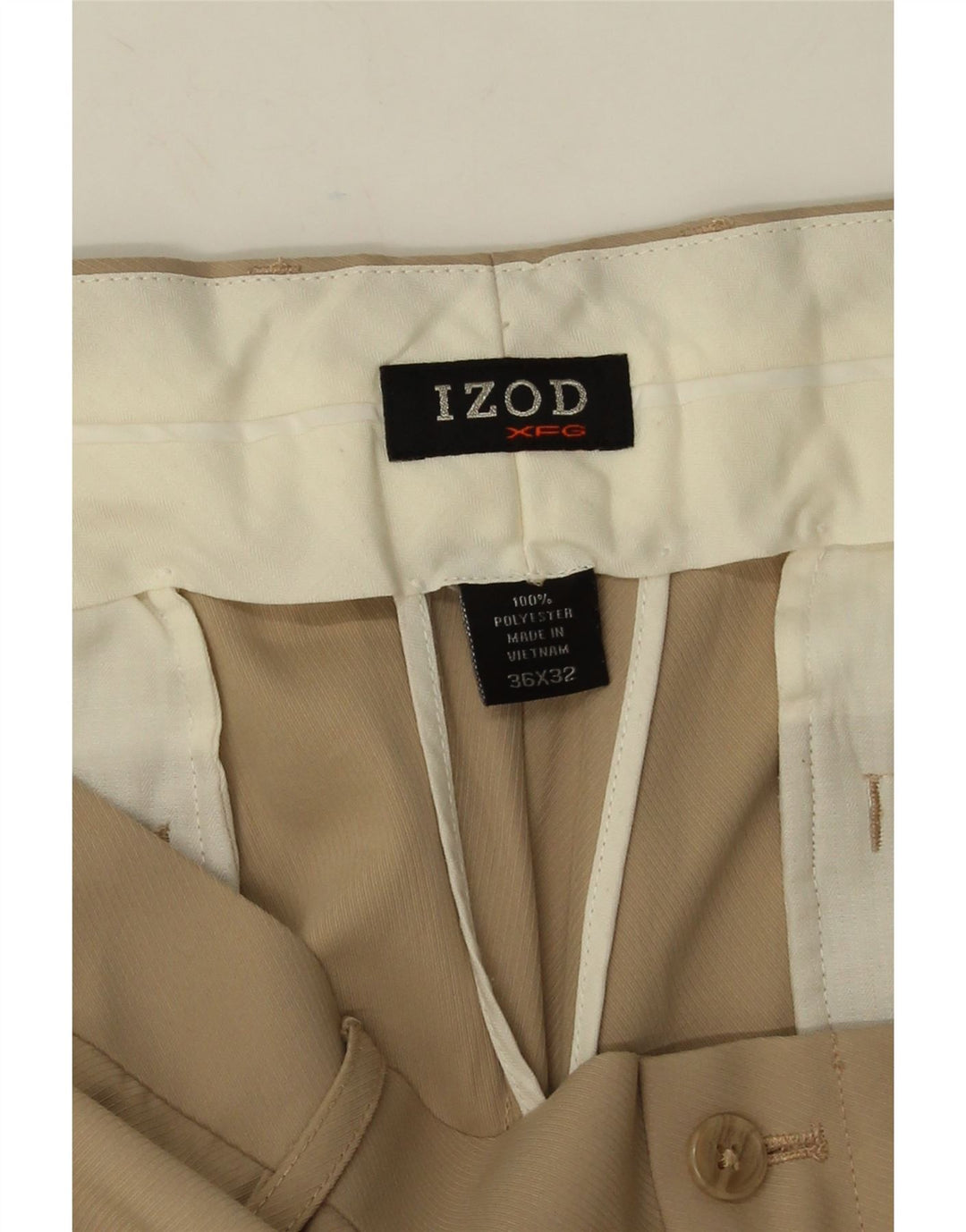 Męskie proste spodnie chino Izod W36 L32 Beżowy poliester