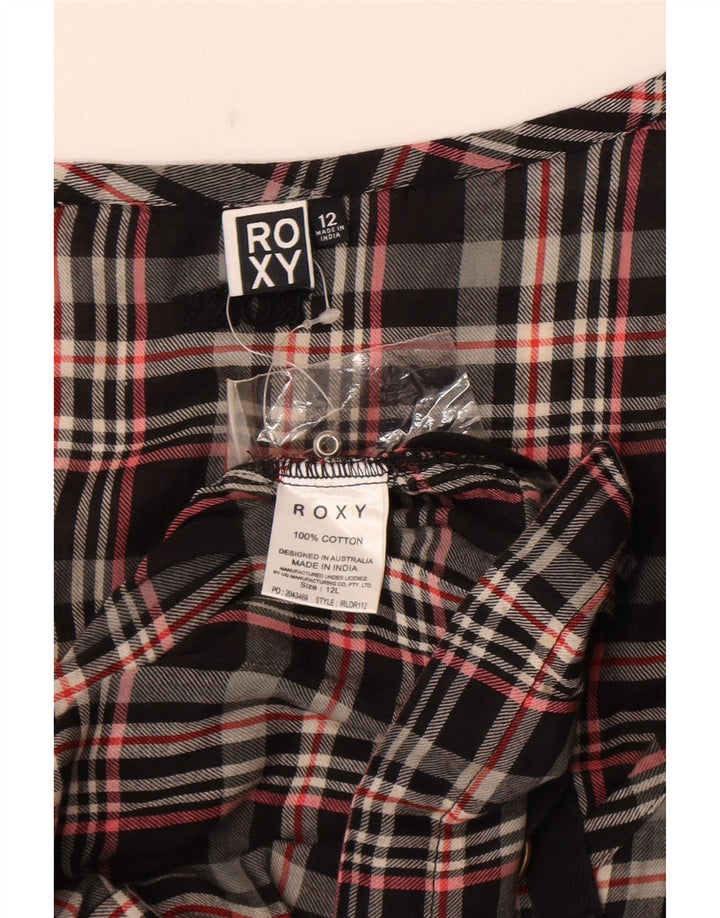 Damska sukienka tunika bez rękawów Roxy UK 12, średnia, czarna bawełna w kratkę
