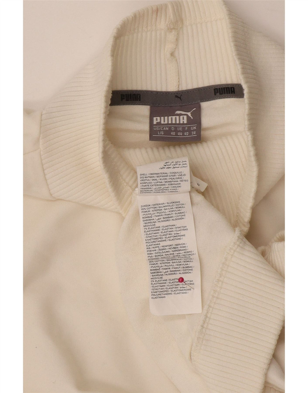 Damska bluza Puma Graphic Jumper UK 14, duża, biała bawełna