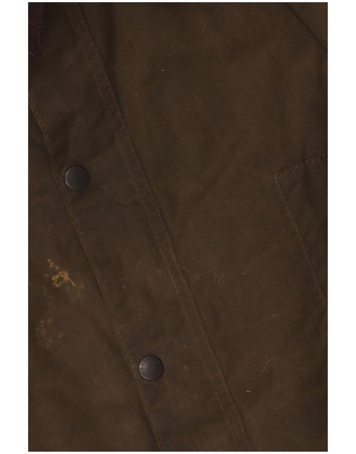 Chłopięca kurtka z kapturem i woskowaną bawełną Barbour, rozmiar 7-8 lat, khaki