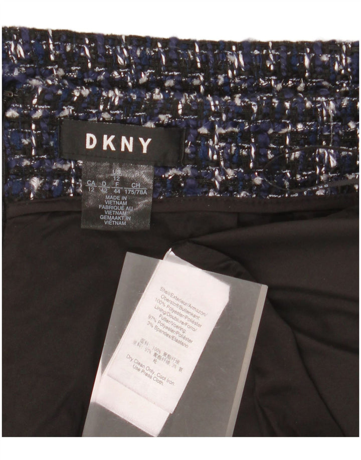 Damska spódnica ołówkowa Dkny US 12 Large W34 Granatowy poliester w cętki