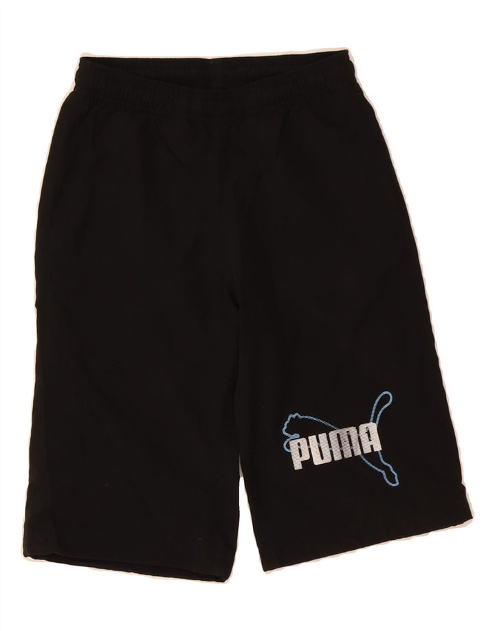 PUMA Boys Graphic Sport Shorts 9-10 Years Black Polyester Vintage Puma and Second-Hand Puma from Messina Hembry 
