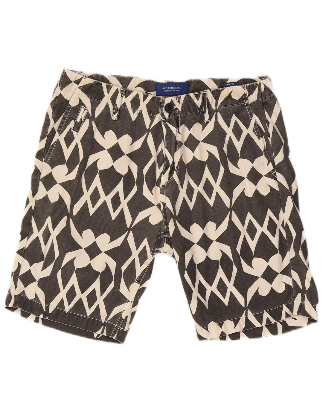 Męskie spodenki Chino Scotch & Soda W30 Średnioszary, geometryczny, bawełniany