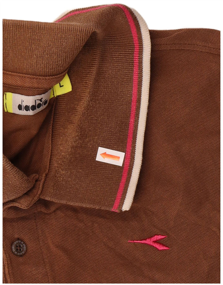 DIADORA Mens Polo Shirt Large Brown