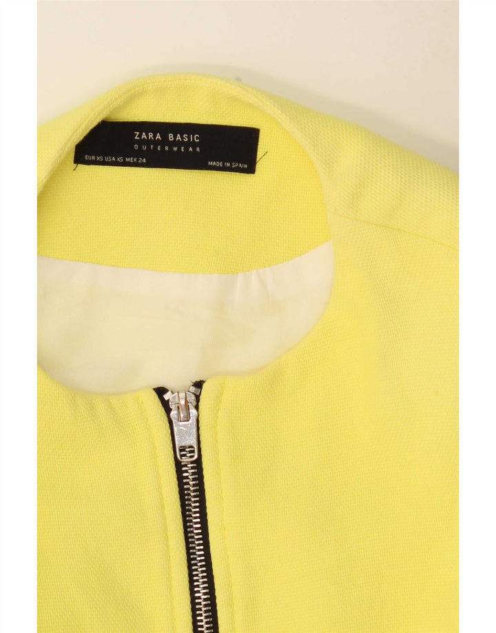 Zara Damski płaszcz oversize z rękawem 3/4, UK 6 XS, żółty