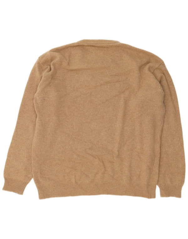 Marlboro Classics Męski sweter z okrągłym dekoltem 2XL Brązowa wełna